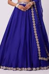 Vvani by Vani Vats_Blue Lehenga And Dupatta Organza Embroidered Mirror Sweetheart Flared Set _Online_at_Aza_Fashions