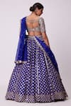 Shop_Vvani by Vani Vats_Blue Lehenga And Dupatta Organza Embroidered Mirror Sweetheart Floral Work Set _at_Aza_Fashions