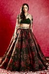 Shop_Rashika Sharma_Green Blouse And Dupatta Georgette Printed Floral Naisha Lehenga Set _Online_at_Aza_Fashions