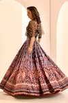 Rashika Sharma_Multi Color Blouse And Cape Net Embroidery Thread Sanjh Floral Lehenga Set _Online_at_Aza_Fashions