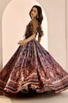 Shop_Rashika Sharma_Multi Color Blouse And Cape Net Embroidery Thread Sanjh Floral Lehenga Set _Online_at_Aza_Fashions