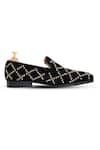 Vantier_Black Rocky Studded Slip-on Loafers _Online_at_Aza_Fashions