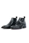 Buy_Vantier_Black Cut Work Antilia Croco Leather Boots _Online_at_Aza_Fashions