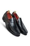 Buy_Vantier_Black Leather Penny Slip-ons _at_Aza_Fashions