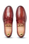Shop_Vantier_Brown Leather Penny Slip-on Loafers _at_Aza_Fashions