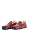 Buy_Vantier_Brown Leather Penny Slip-on Loafers _Online_at_Aza_Fashions