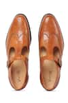 Shop_Vantier_Brown Cut Work Churchill Cutout Leather Sandals _at_Aza_Fashions