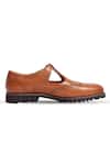 Shop_Vantier_Brown Cut Work Churchill Cutout Leather Sandals _Online_at_Aza_Fashions