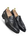 Buy_Vantier_Black Ripper Grain Penny Loafers _at_Aza_Fashions