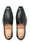 Shop_Vantier_Black Ripper Grain Penny Loafers _at_Aza_Fashions
