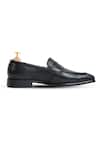 Vantier_Black Ripper Grain Penny Loafers _Online_at_Aza_Fashions