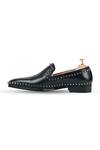 Vantier_Black Lozano Studded Slip-on Loafers _Online_at_Aza_Fashions