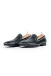 Shop_Vantier_Black Lozano Studded Slip-on Loafers _Online_at_Aza_Fashions