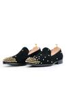 Buy_Vantier_Black Suede Studded Slip-on Loafers _Online_at_Aza_Fashions