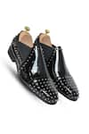 Buy_Vantier_Black Studs Studded Patent Leather Slip-on Loafers _at_Aza_Fashions