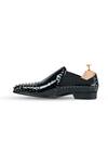 Vantier_Black Studs Studded Patent Leather Slip-on Loafers _Online_at_Aza_Fashions
