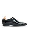 Buy_Vantier_Black Studs Studded Patent Leather Slip-on Loafers _Online_at_Aza_Fashions