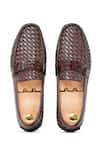 Shop_Vantier_Brown Ross Weaved Leather Loafers _at_Aza_Fashions