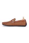 Buy_Vantier_Brown Weave Textured Leather Loafers _Online_at_Aza_Fashions