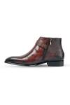 Buy_Vantier_Brown Cut Work Henry Smith Textured Boots _Online_at_Aza_Fashions