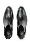 Shop_Vantier_Black Brogue Porto Rica Chelsea Chukka Boots _at_Aza_Fashions