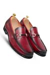 Buy_Vantier_Wine Horsebit Glen Slip-on Leather Loafers _at_Aza_Fashions