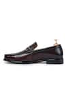 Shop_Vantier_Brown Buckles Leather Horsebit Slip-on Loafers _Online_at_Aza_Fashions