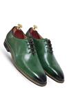 Buy_Vantier_Green Plain Zurich Lace-up Oxford Shoes _at_Aza_Fashions