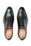 Shop_Vantier_Black Crocodile Textured Bruno Oxford Croc Leather Shoes _at_Aza_Fashions