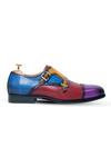 Vantier_Multi Color Brogue Petro Al Casa Monk Strap Shoes _Online_at_Aza_Fashions