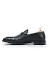 Buy_Vantier_Black La Cabot Horse Bit Croc Slip-on Shoes _Online_at_Aza_Fashions