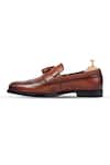 Shop_Vantier_Brown Bows Palermo Textured Leather Brogue Shoes _Online_at_Aza_Fashions