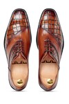 Shop_Vantier_Brown Crocodile Textured Aristo Croc Lace-up Shoes _at_Aza_Fashions