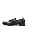 Vantier_Black Crocodile Textured Dominator Tassel Slip-on Shoes _Online_at_Aza_Fashions