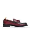 Vantier_Maroon Tassels Dominator Leather Slip-on Shoes _Online_at_Aza_Fashions
