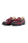 Buy_Vantier_Maroon Tassels Dominator Leather Slip-on Shoes _Online_at_Aza_Fashions