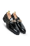 Buy_Vantier_Black Chain Chris Chapman Patent Slip-on Loafers _at_Aza_Fashions