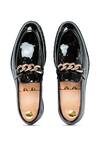 Shop_Vantier_Black Chain Chris Chapman Patent Slip-on Loafers _at_Aza_Fashions