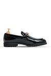 Vantier_Black Chain Chris Chapman Patent Slip-on Loafers _Online_at_Aza_Fashions