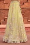 Aariyana Couture_Yellow Lehenga And Bustier Tissue Embroidered Floral Scoop & Paisley Set_Online