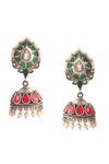 Noor_Multi Color Kundan Jadau Work Embellished Jhumkas _Online_at_Aza_Fashions