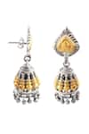 Buy_Noor_Gold Plated Dual Tone Carved Jhumkis _Online_at_Aza_Fashions