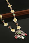 Shop_Noor_Multi Color Peacock Kundan Jadau Necklace _at_Aza_Fashions