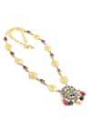 Noor_Multi Color Peacock Kundan Jadau Necklace _Online_at_Aza_Fashions