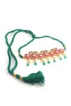 Noor_Pink Floral Kundan Embellished Choker Necklace_Online_at_Aza_Fashions