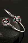 Buy_Noor_Multi Color Cut Work Floral Stone Embellished Bangle_at_Aza_Fashions