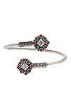 Shop_Noor_Multi Color Cut Work Floral Stone Embellished Bangle_at_Aza_Fashions