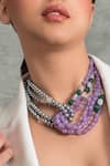 Buy_joules by radhika_Multi Color Bead Beaut Colorblock Embellished Necklace _Online_at_Aza_Fashions