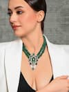 Buy_joules by radhika_Green Stone Bead Embellished Pendant Necklace _at_Aza_Fashions