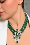 Buy_joules by radhika_Green Stone Bead Embellished Pendant Necklace _Online_at_Aza_Fashions